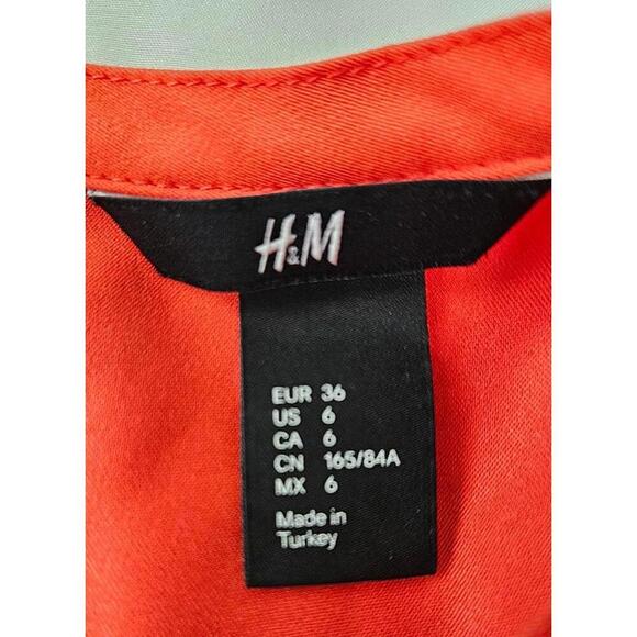 H&M Women's Peplum Dress - Vibrant Red, Size 6 - Picture 3 of 7